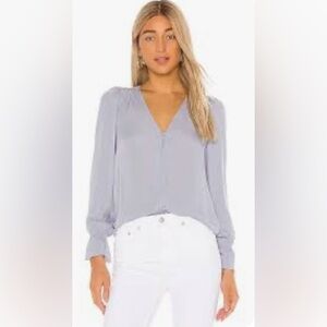 Joie Bologna Silk V-Neck Top in Eventide